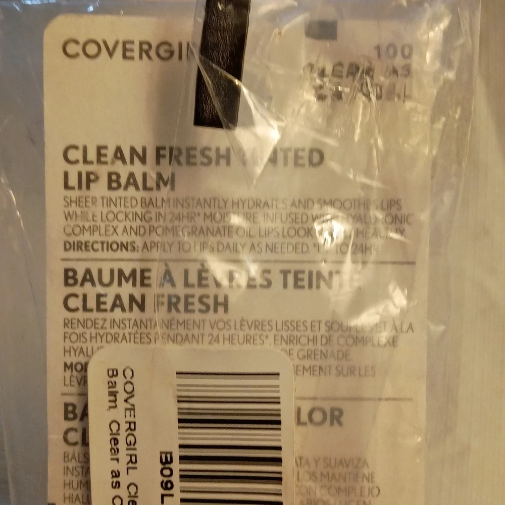 CoverGirl Clean Fresh Tinted Lip Balm w/ Hyaluronic Acid Clear as Crystal 100